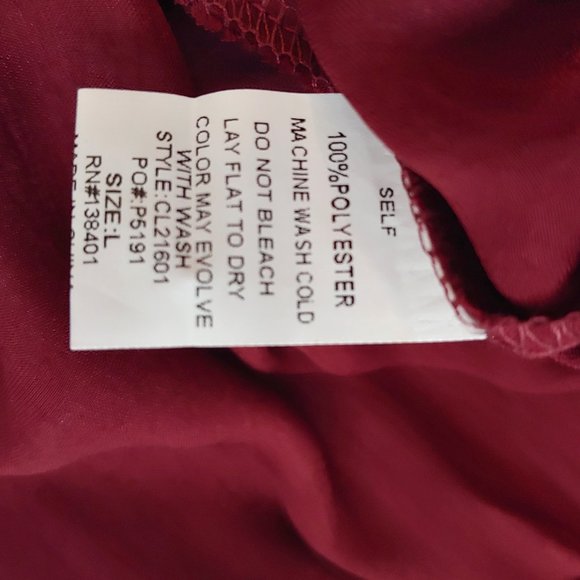 Perfectly Priscilla Classic Attraction palazzo maroon wine colored jumpsuit NWT - Picture 8 of 8